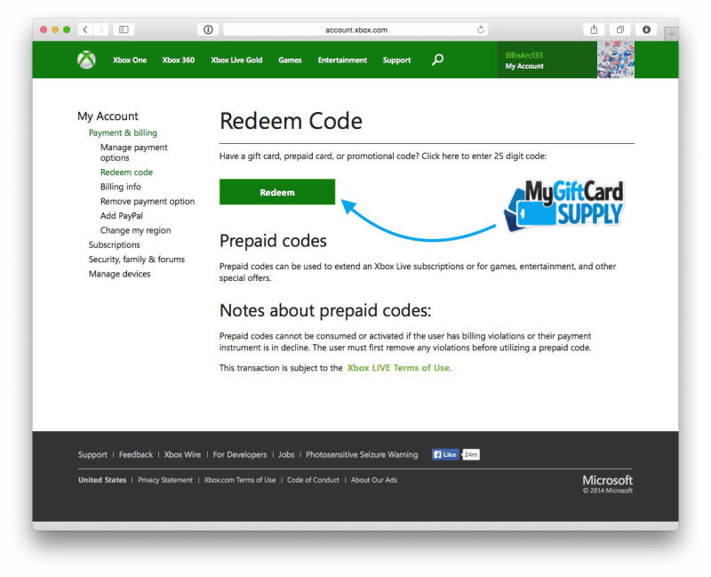 Redeem Xbox Gift Card Step - Xbox Gift Card Numbers (800x649), Png Download