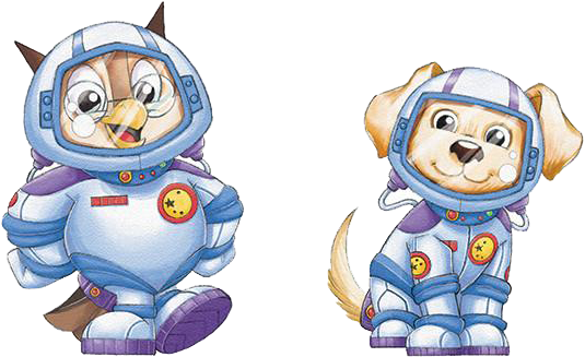 Meet Atlas And Geo Geo The Owl And His Best Friend - Cartoon (600x385), Png Download