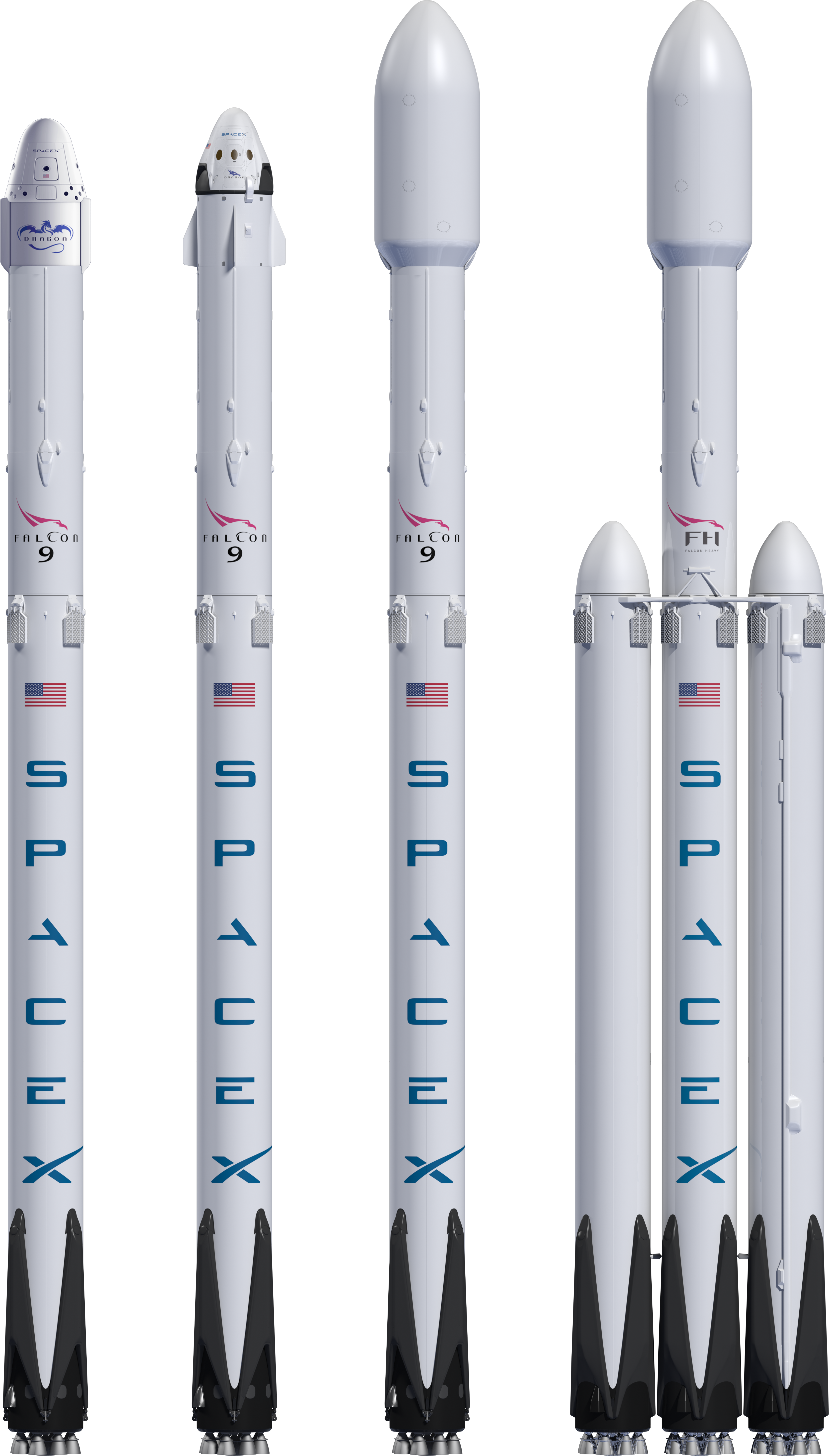 Falcon 9 V1 - Big Falcon Rocket Bfr (3328x5842), Png Download