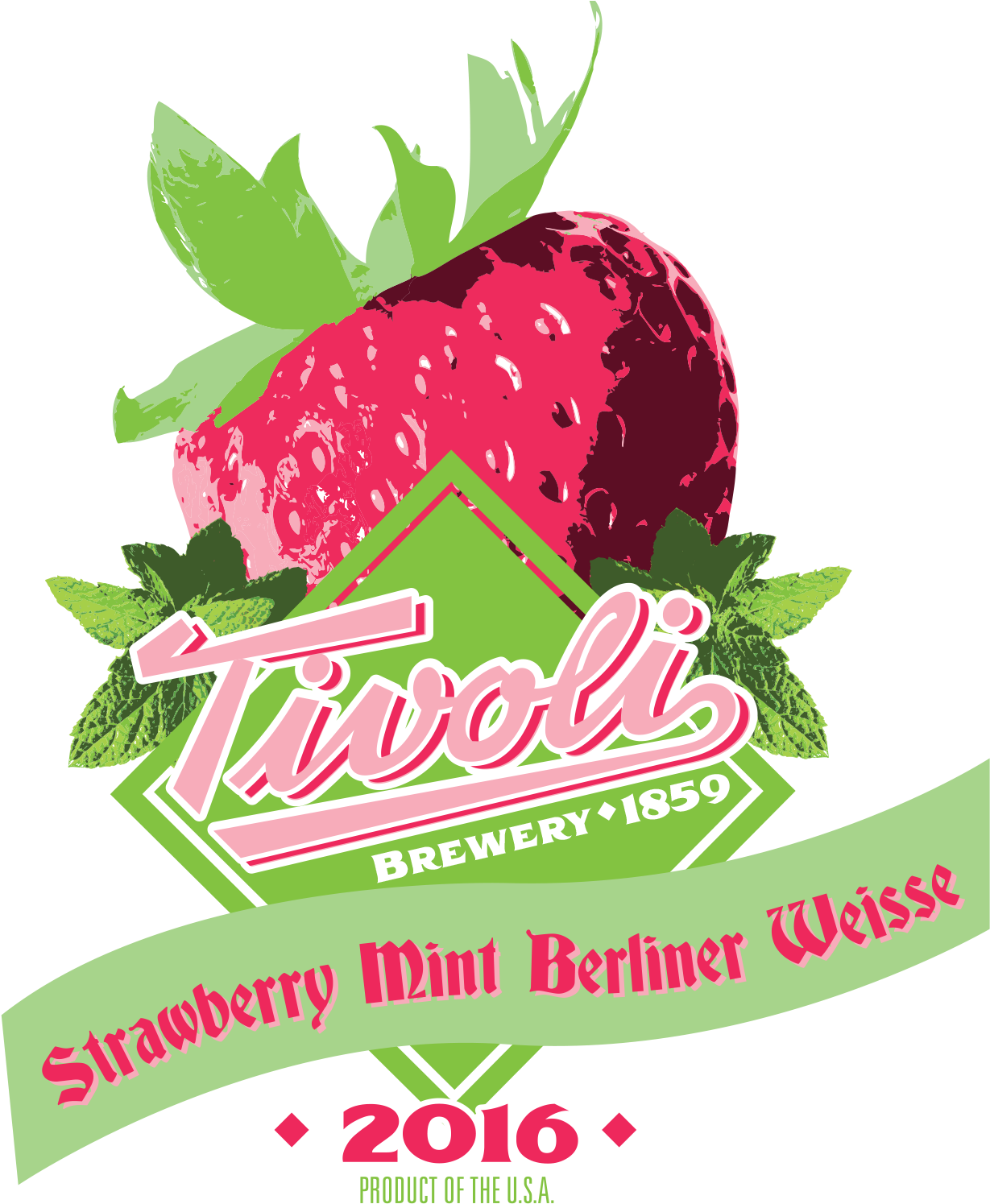 Strawberry Mint Berliner Weiss - Tivoli Brewing Co. Tap House (1575x1575), Png Download