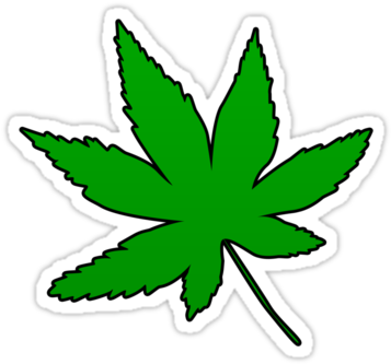 Weed Leaf By Taylor Millerred Weed Leaf Png - Emblem (375x360), Png Download