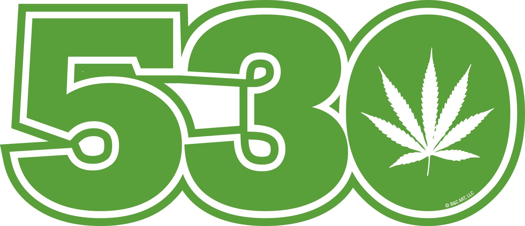 Image Of 530 Pot Leaf - Marijuana Pot Leaf Car Or Truck Window Laptop Decal (1770x762), Png Download