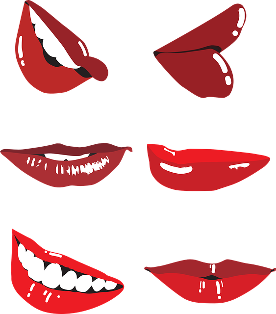 Bibir Senyum Png (563x640), Png Download