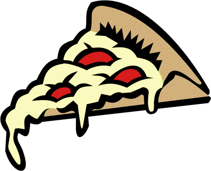 Slice - Pizza Cartoon Transparent Background (434x352), Png Download