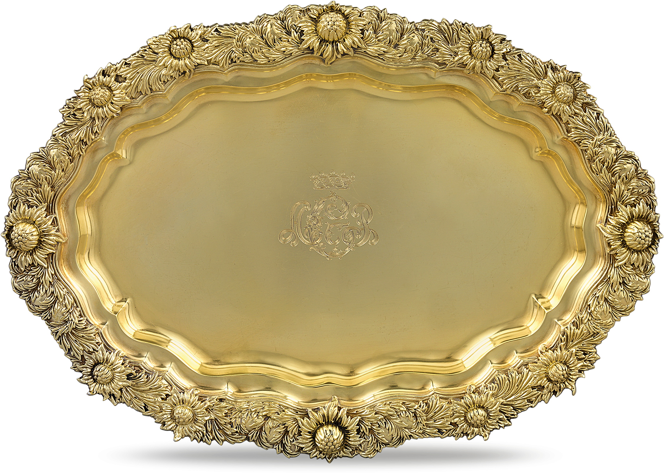 Chrysanthemum Silver Gilt Serving Tray By Tiffany & - Serving Tray (2500x2000), Png Download