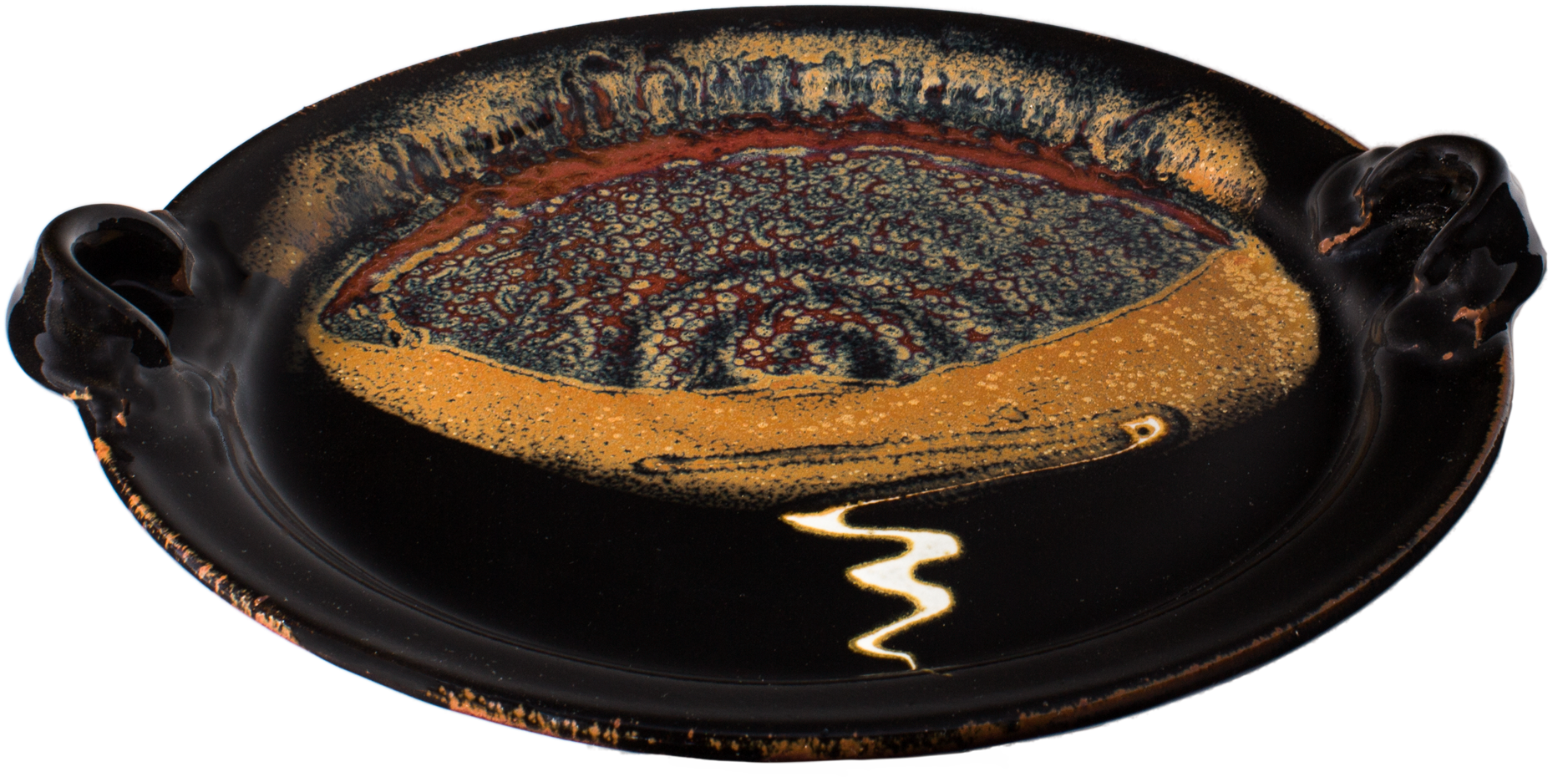 Serving Platter With Handles In Red, Brown, And Black - Platter (1920x1280), Png Download