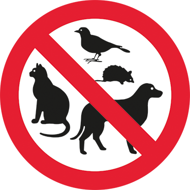 No Entry Pet Sign Sticker - No Animals Allowed Signs (374x374), Png Download