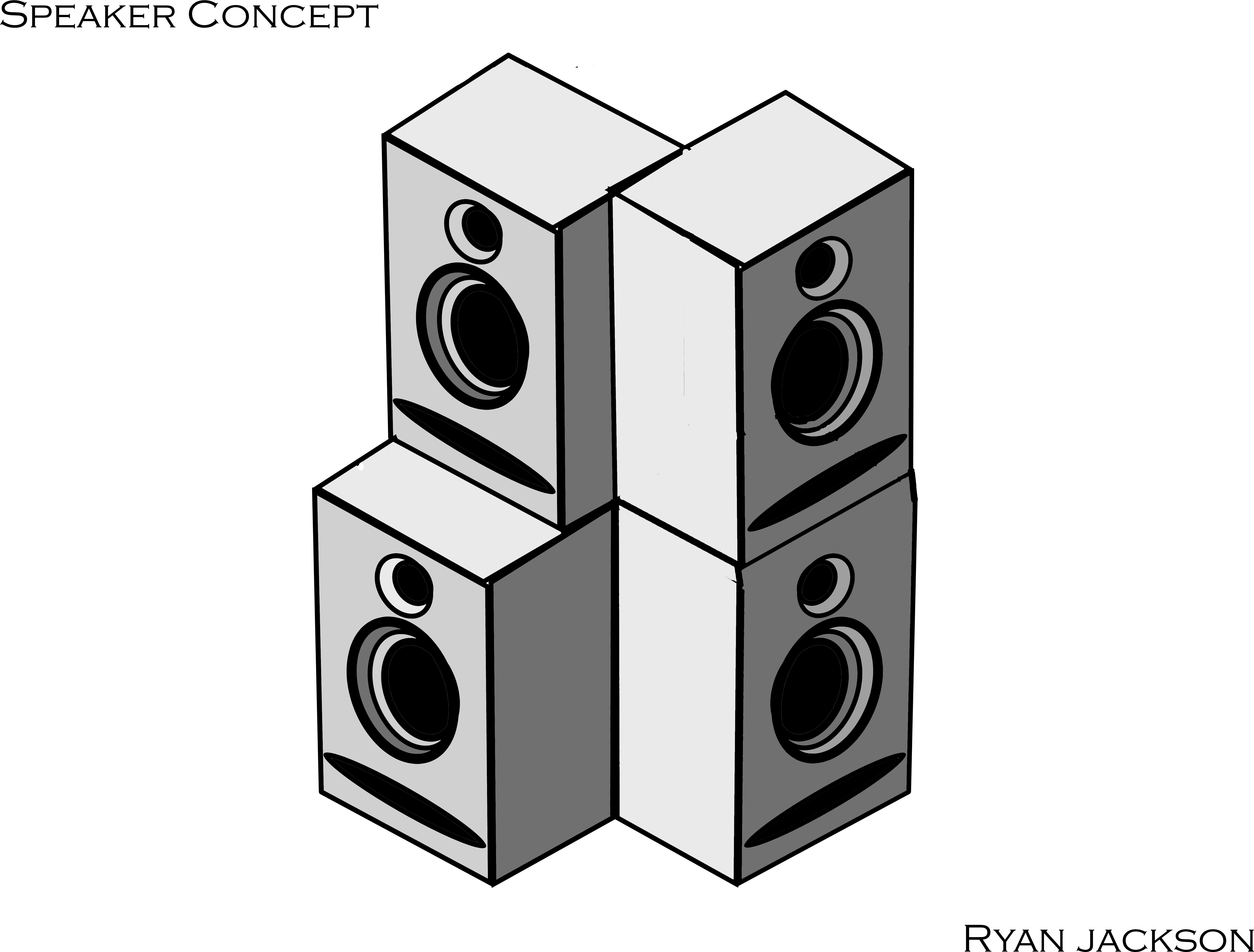 Speakers - Isometric Speaker (6254x4735), Png Download