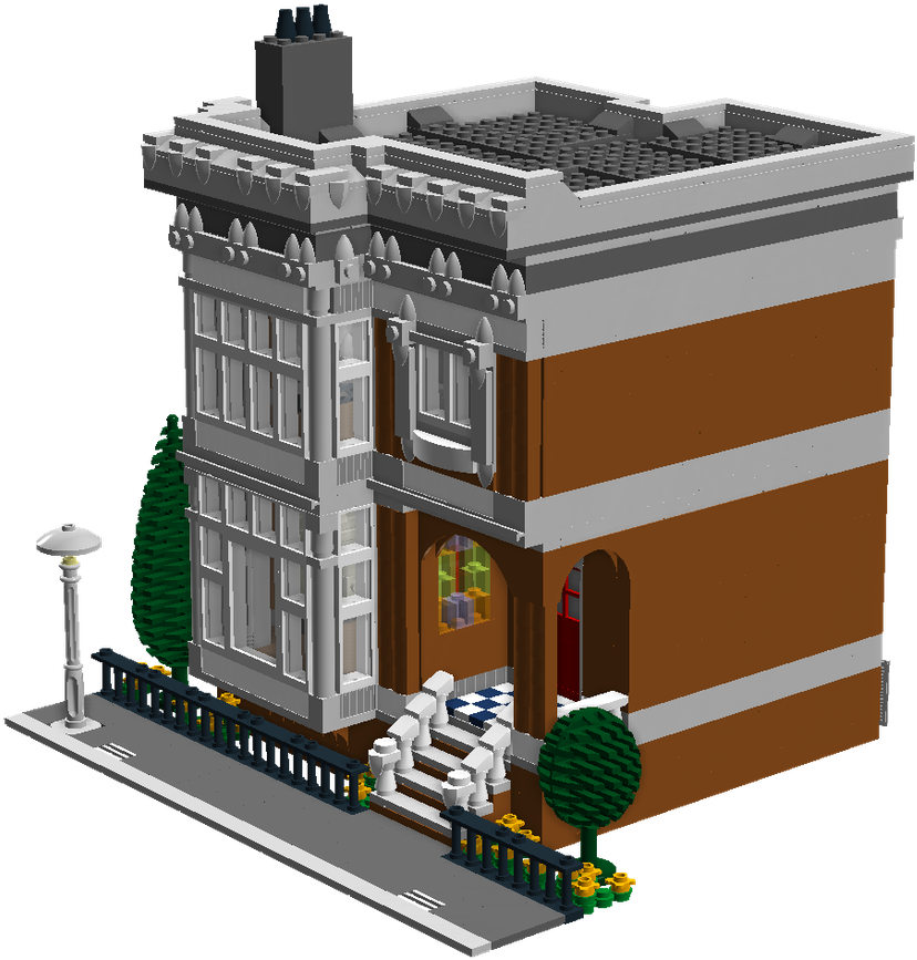 Victorian Town House Modular - Lego Building Png (1355x900), Png Download