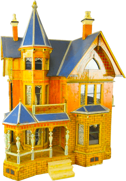 Victorian Gottschalk Blue Roof Dollhouse - Dollhouse (600x600), Png Download