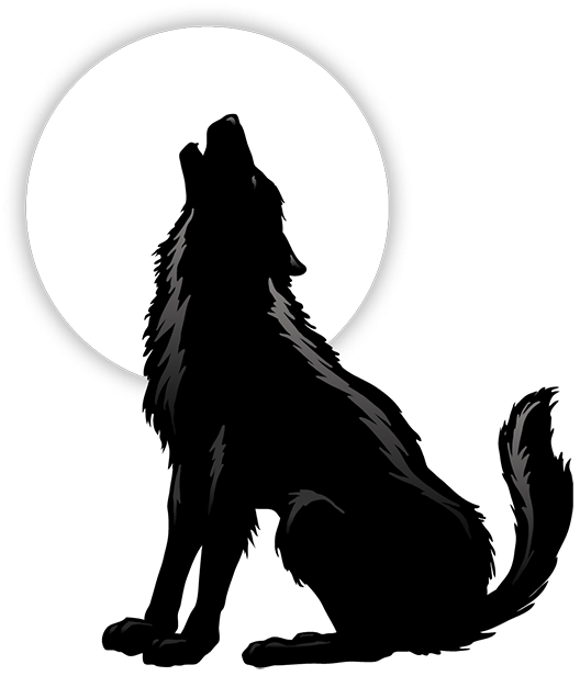 Razed By Wolves - Wolf Howling Silhouette (640x640), Png Download