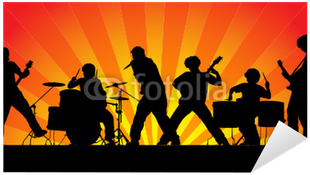 Silhouettes Of Six Musicians - Rock Band Silhouette (400x400), Png Download