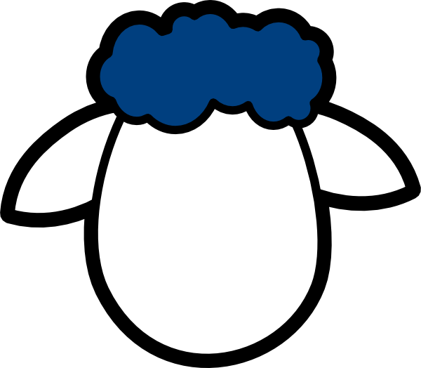 Blue Counter Sheep Clip Art - Draw A Sheep Face (600x524), Png Download