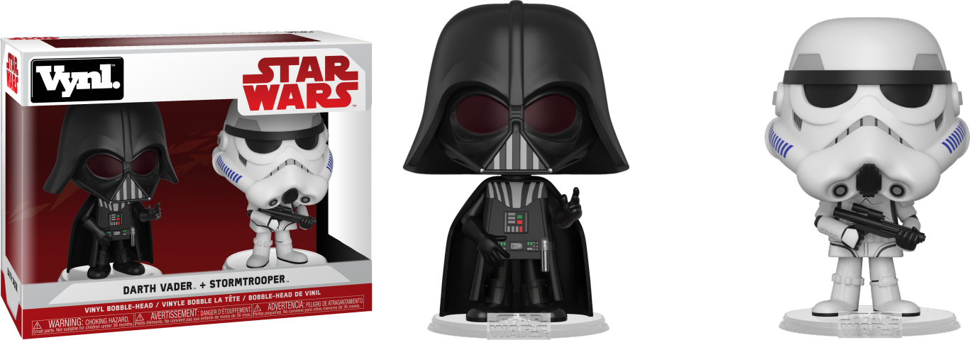 Figures Star Wars Darth Vader Stormtrooper - Vinyl Darth Vader Stormtrooper (1367x480), Png Download