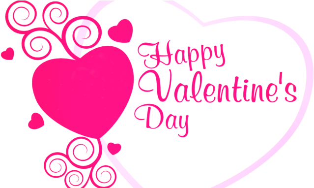 See Here Valentines Day Clipart Transparent Background - Valentines Day Pink Png (678x381), Png Download