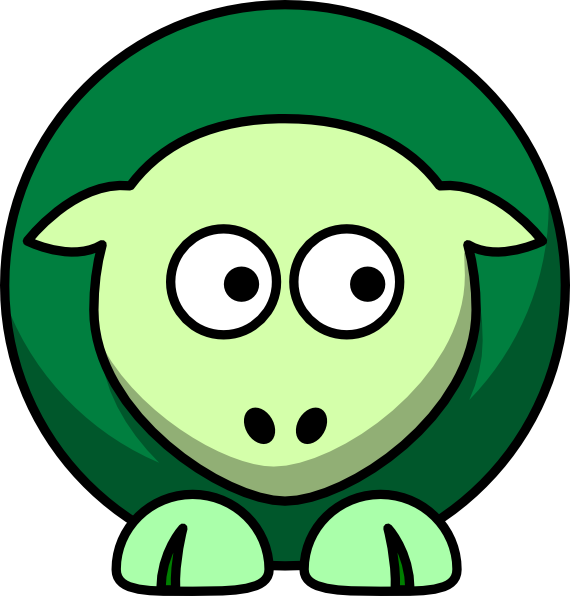 Sheep 2 Toned Greens Looking Right Png Clip - College Football (570x596), Png Download