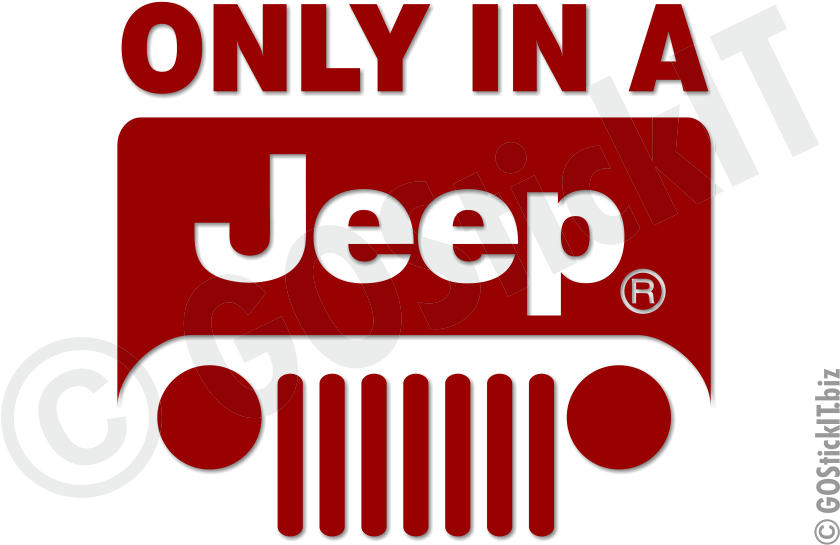 Only In A Jeep Logo By Christine Roob Dds - Jeep Sign (900x613), Png Download
