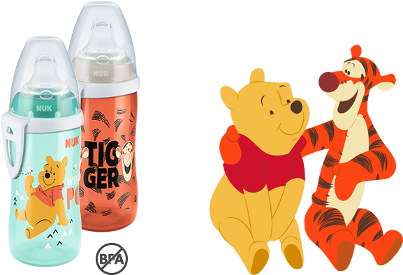Nuk Disney Winnie The Pooh Active Cup 300ml With Spout - Nuk Winnie The Pooh Active Cup (600x410), Png Download
