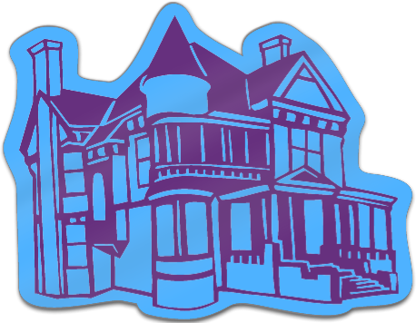 Victorian House Shaped Magnet (458x356), Png Download