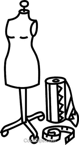 Mannequin With Fabric Royalty Free Vector Clip Art - Clip Art (261x480), Png Download