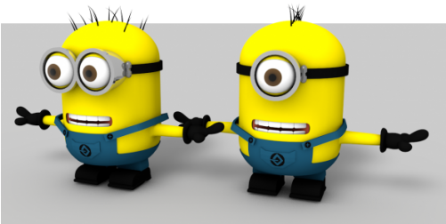 Minions Fully Rigged Character 3d Model - Minions Model (500x269), Png Download