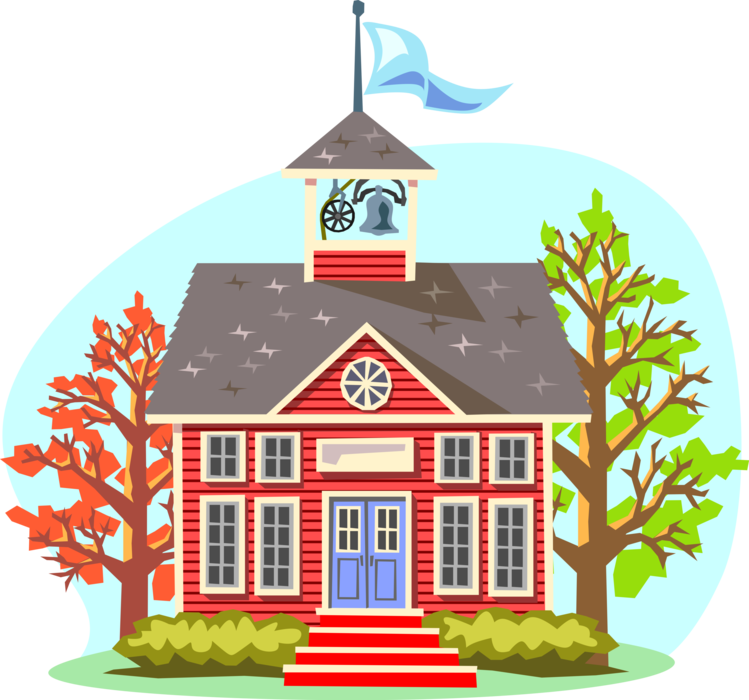Vector Illustration Of 19th Century Victorian Era Traditional - Cartoon Elementary School (749x700), Png Download