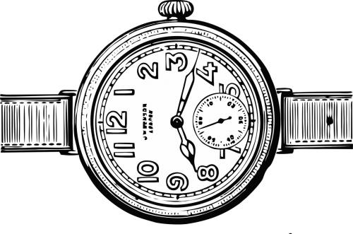 Watch,clock,time,wrist - Vintage Watch Graphic (500x331), Png Download