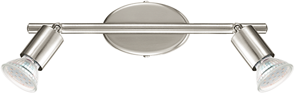 Lámpara Led 2 Focos Níquel Mate - Eglo Lighting 92596 Buzz-led Spotlights Satin Nickel (600x600), Png Download