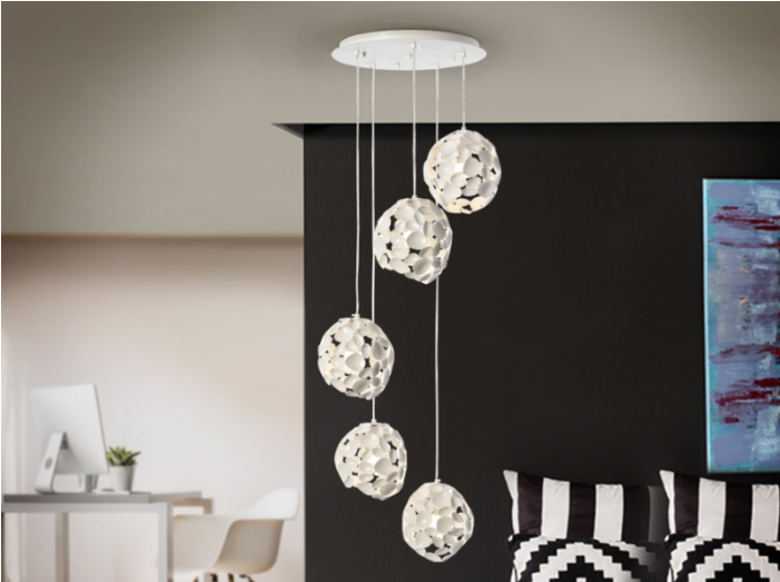 Imagen 1 De Narisa Lámpara Colgante Ø46 5l G9 5x20w - Lampara Narisa, 5 Tulipas Blanca. (700x700), Png Download