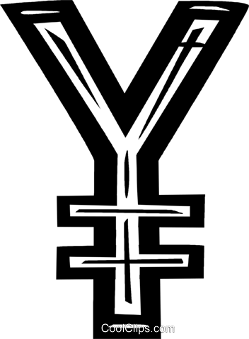 Japanese Yen Symbol Royalty Free Vector Clip Art Illustration - Simbolo Do Dinheiro Japones (352x480), Png Download