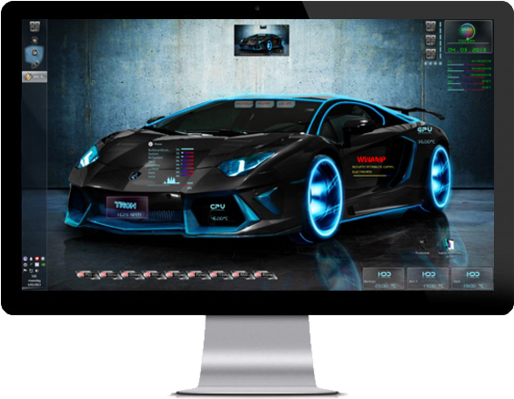 Tron Lamborghini Aventador Windows Theme - De Lamborghini Para Papel De Parede (580x446), Png Download