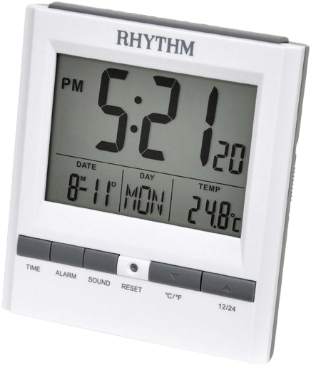Lcd Rhythm Alarm Clock - Rhythm Digital Clock (443x519), Png Download