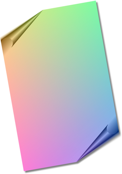 Colorful Curled Paper With White Background - Paper (421x600), Png Download