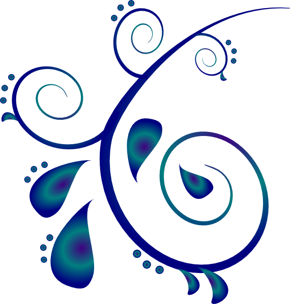 Paisley Scroll Clip Art At - Design Black And White Butterfly (570x599), Png Download