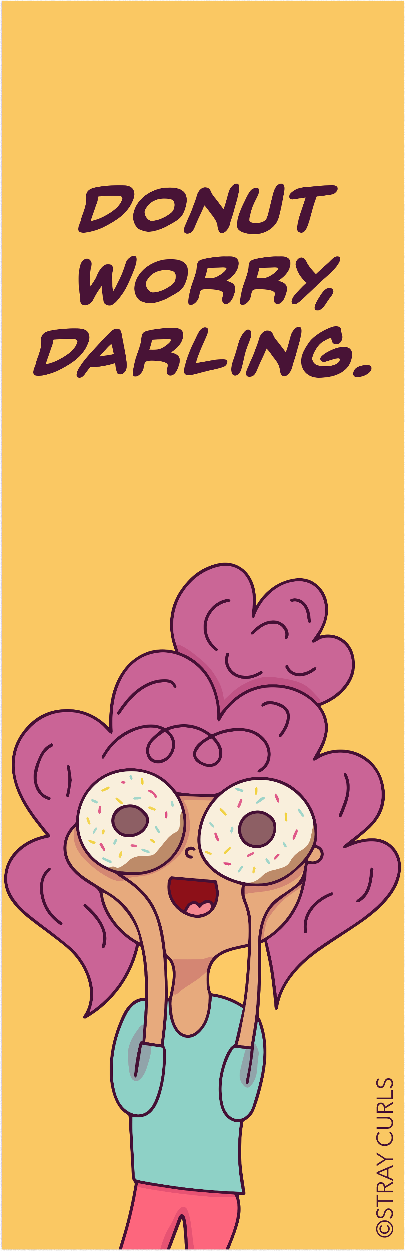 Donut Worry Bookmark - Cartoon (5000x5000), Png Download