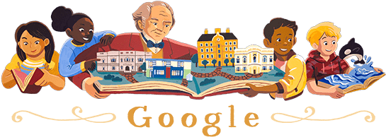 The Google Doodle Honors The Father Of Modern Philanthropy - George Peabody Google Doodle (550x220), Png Download