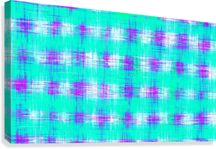 Plaid Pattern Graffiti Painting Abstract In Blue Green - Canvas Print (429x296), Png Download