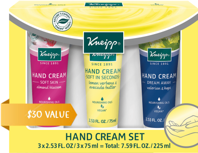 Hand Cream Trio Set - Kneipp Almond Blossom Body Wash Soft Skin 200 Ml (400x600), Png Download