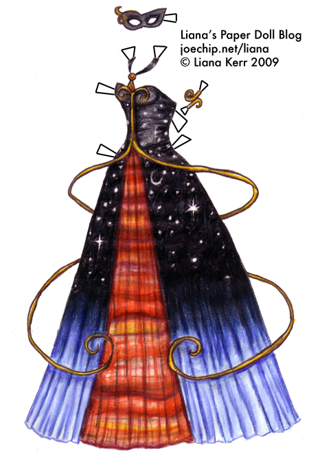 Click For Larger Version - Black And Blue Anime Dress (450x658), Png Download