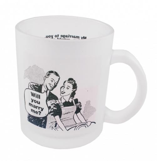 Frosted 11oz Glass Mug - Mug (500x588), Png Download