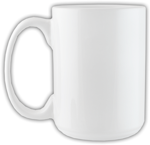 White C-handle Ceramic Mug - Ceramic (524x500), Png Download