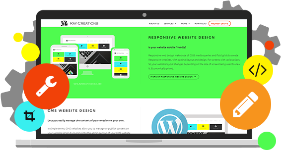 Custom Website Design Company - Web Page (584x320), Png Download