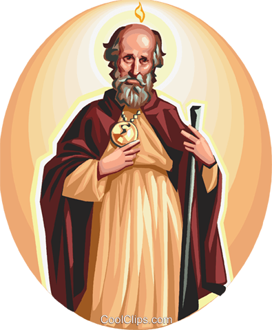 San Judas Tadeo Libres De Derechos Ilustraciones De - São Judas Tadeu Desenho (395x480), Png Download