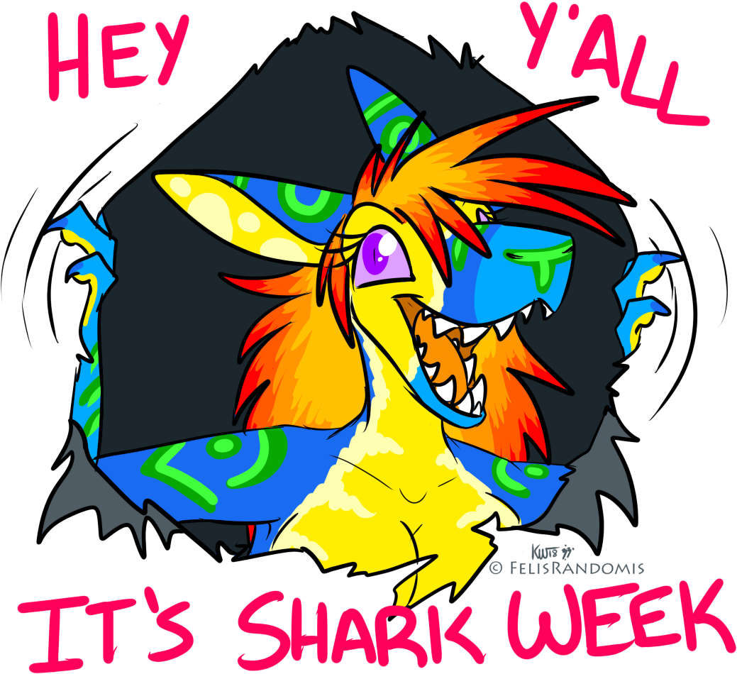 Shark Week 2k18[closed] - Cartoon (1092x1011), Png Download