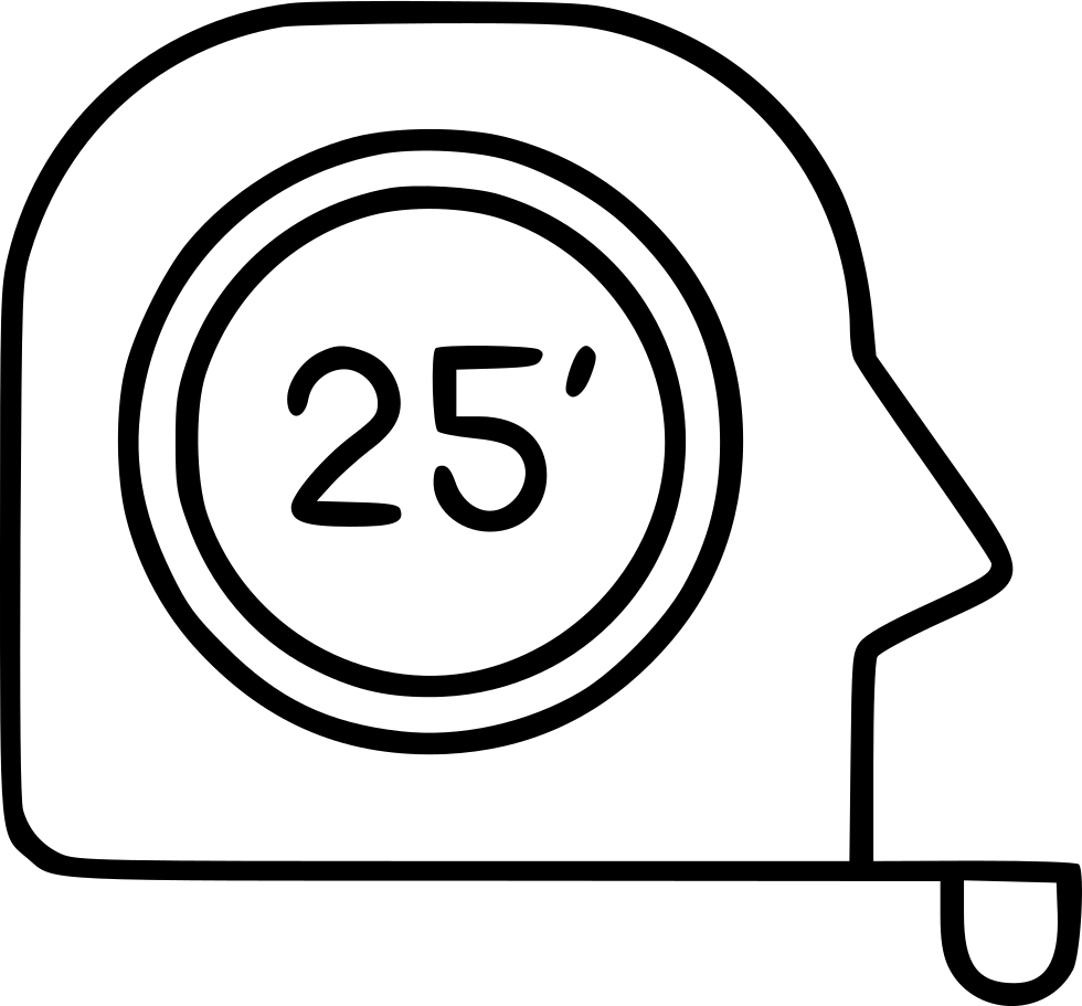 Tape Measure Roulette Instrument Length Roll Distance - Icon (980x911), Png Download