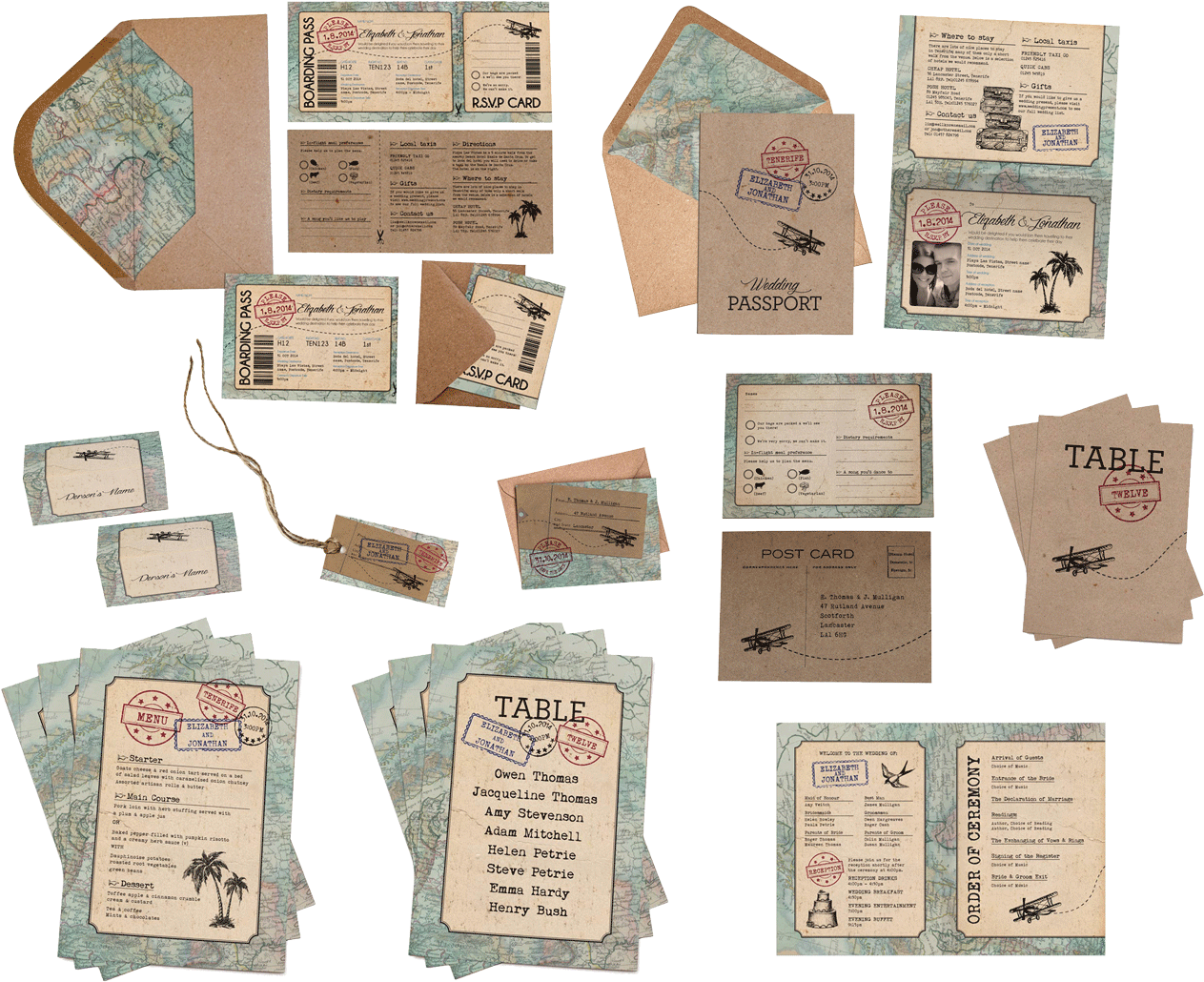 Vintage Travel Stamp Png Download - Wedding (1287x1068), Png Download