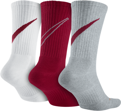 Dri- Fit Cotton Swoosh Hbr Crew Socks - Nike Dri Fit Socks Cotton Swoosh Red (500x500), Png Download