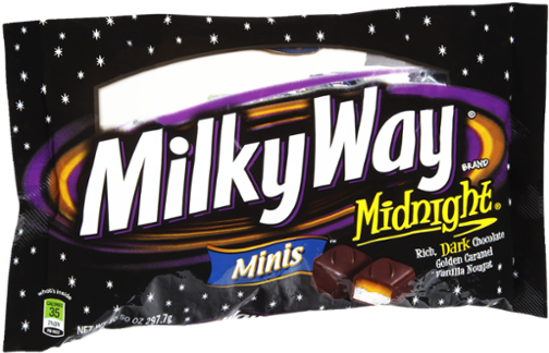 Milky Way Midnight Minis Golden Caramel Vanilla Nougat - Milky Way Chocolate Midnight (600x600), Png Download