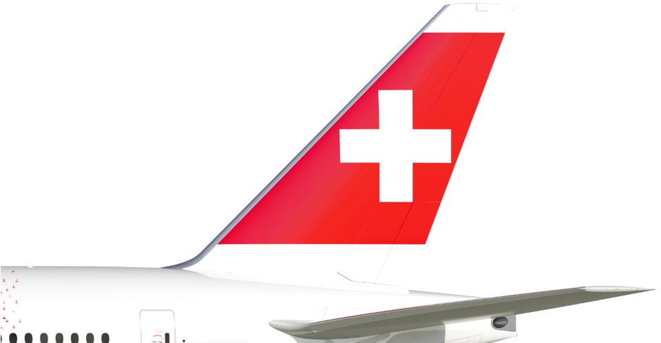 Swiss International Air Lines Took Delivery Of The - Swiss Airplane Transparent (1100x501), Png Download