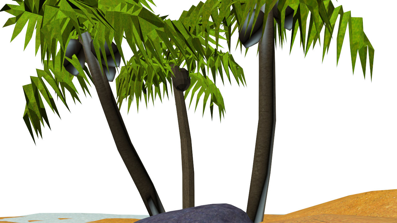 The Last Tree I Just Used A Simple Unwrap To Apply - Palm Tree (1280x720), Png Download